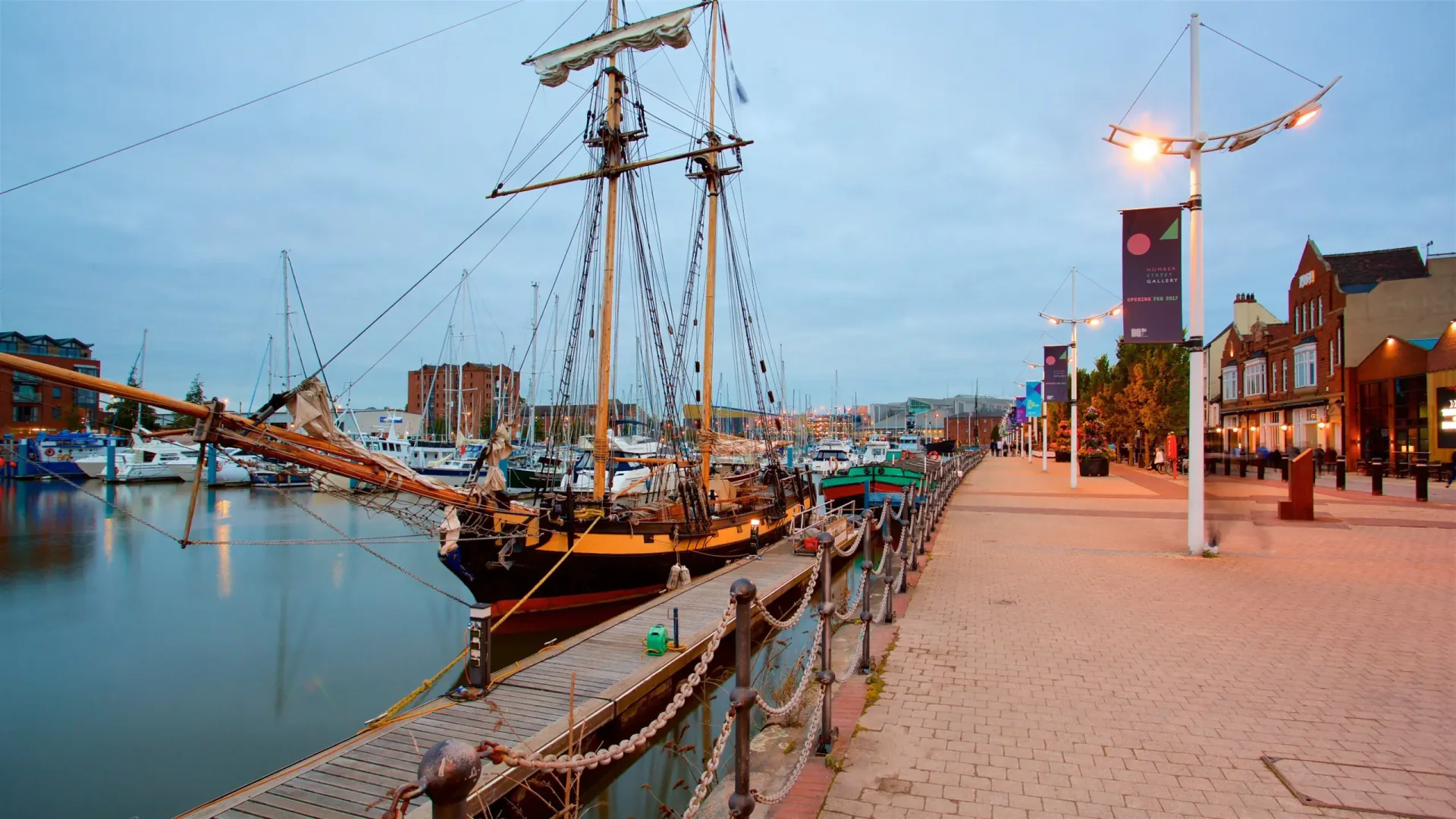 Hull Marina, historic waterfront and city centre in East Yorkshire