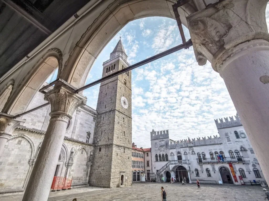 Koper old town, waterfront and Adriatic coast in Slovenia