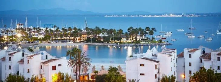 Alcúdia harbour and waterfront in northern Majorca