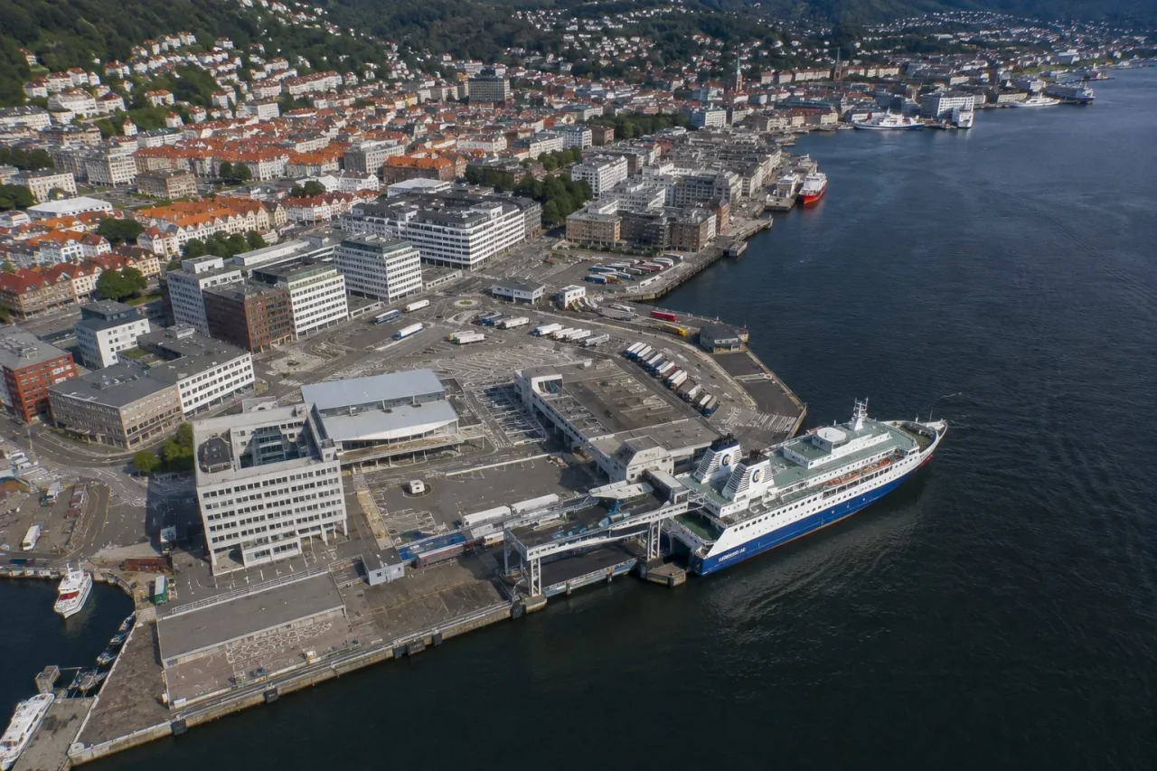 Bergen passenger ferry port and harbour in western Norway