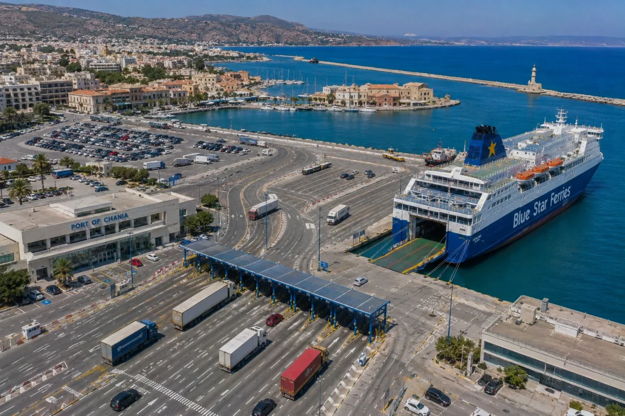 Souda passenger ferry port serving Chania in Crete