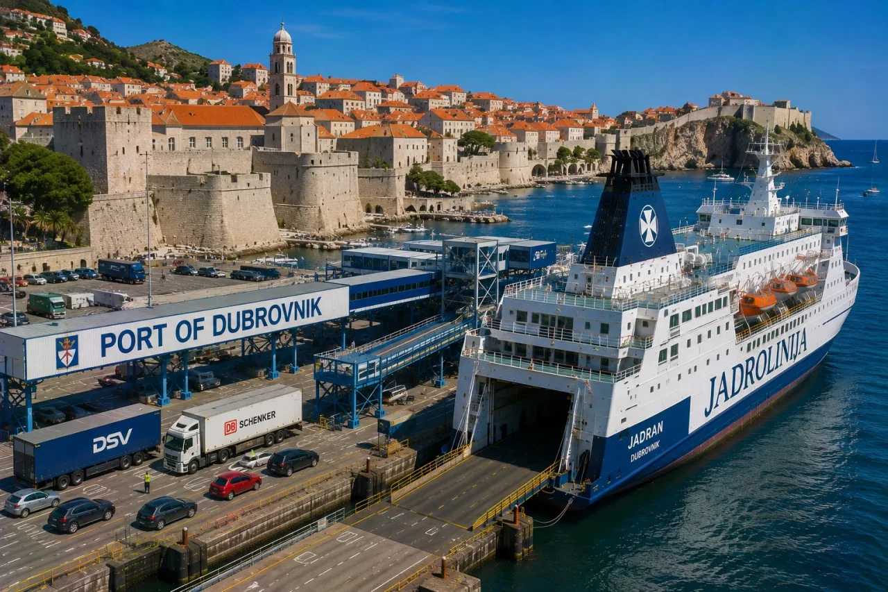Jadrolinija ferry at Dubrovnik ferry port