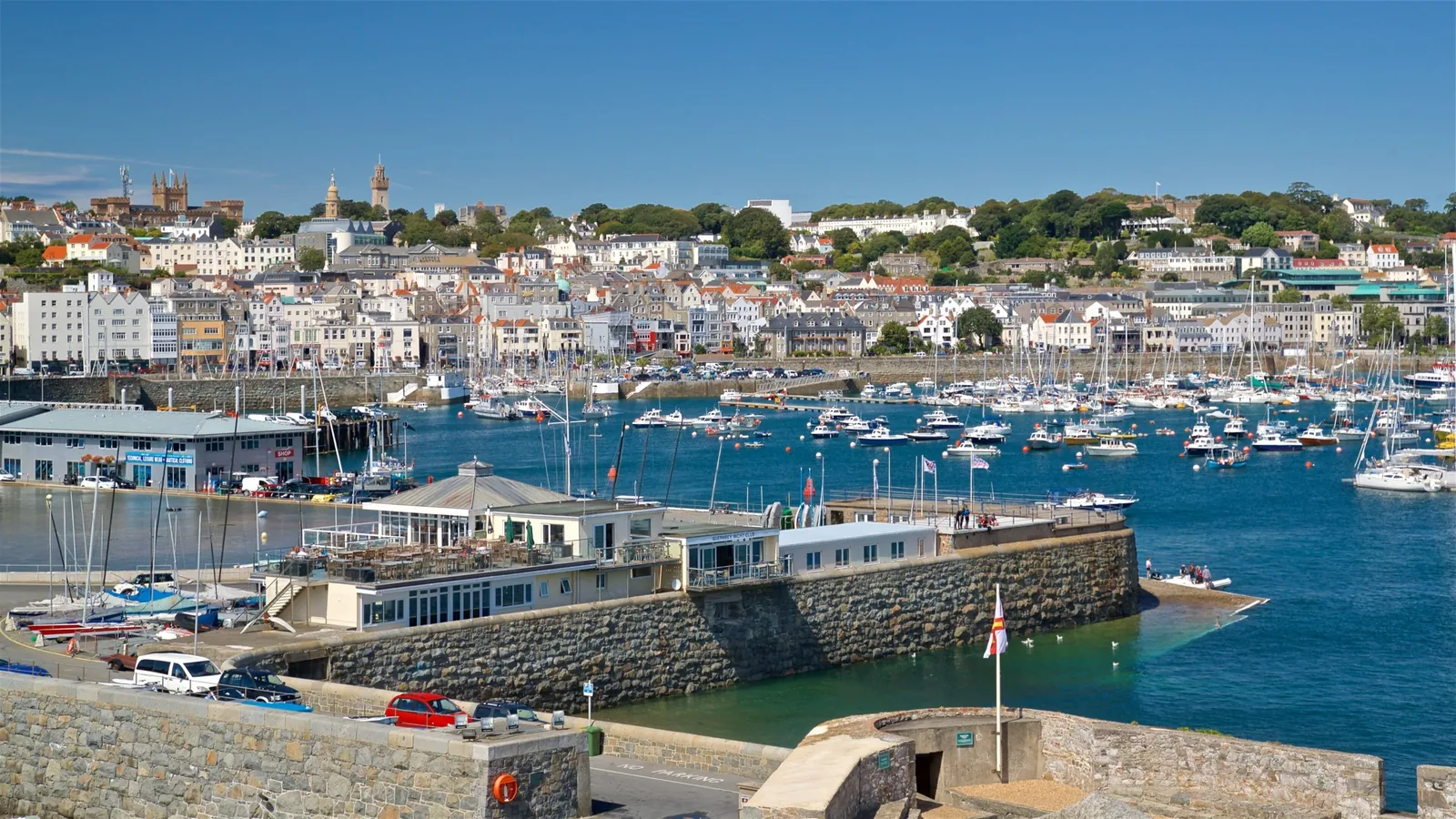 Guernsey ferry port at St Peter Port