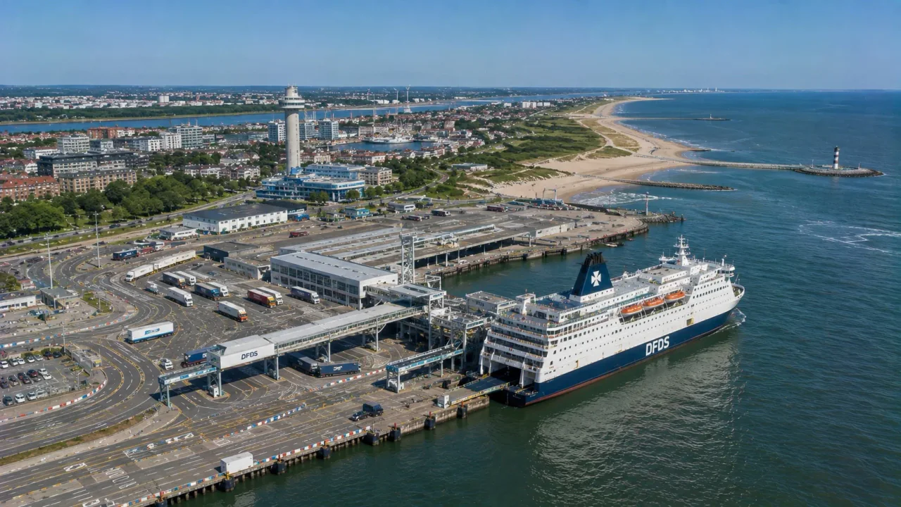 Hook of Holland passenger ferry terminal used as a practical gateway for Antwerp