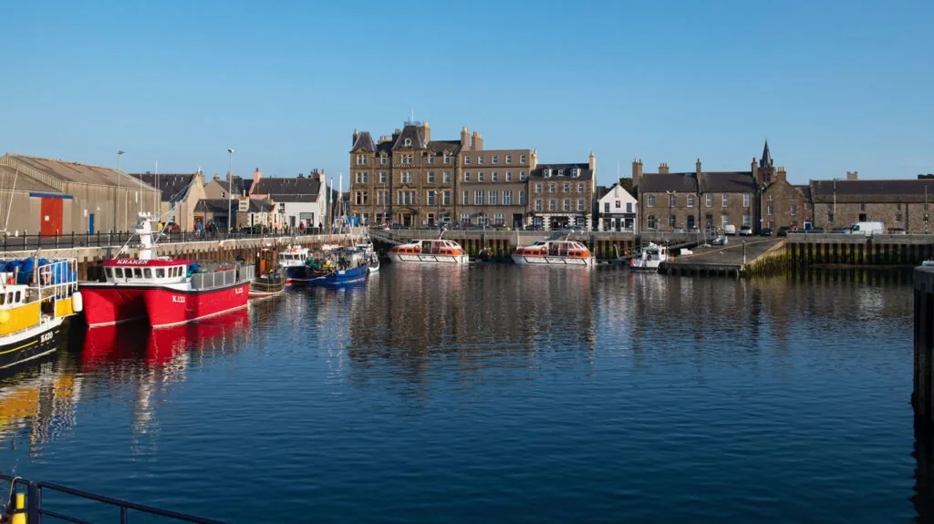 Kirkwall ferry harbour in Orkney