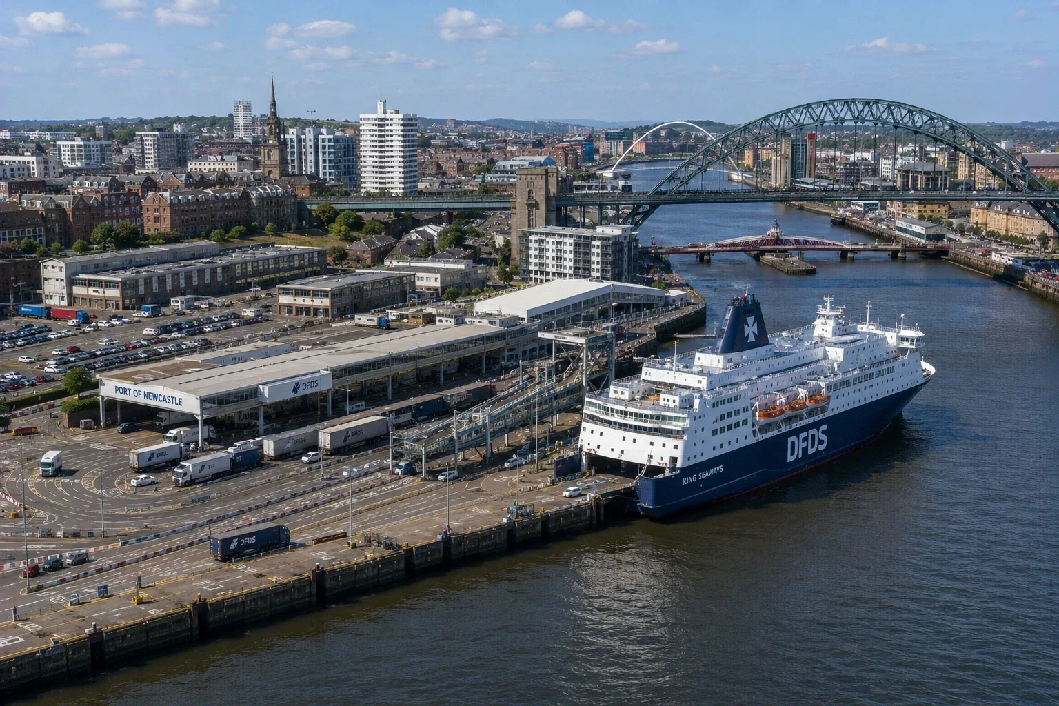 Newcastle passenger ferry terminal, the main east-coast international ferry gateway for Edinburgh travellers