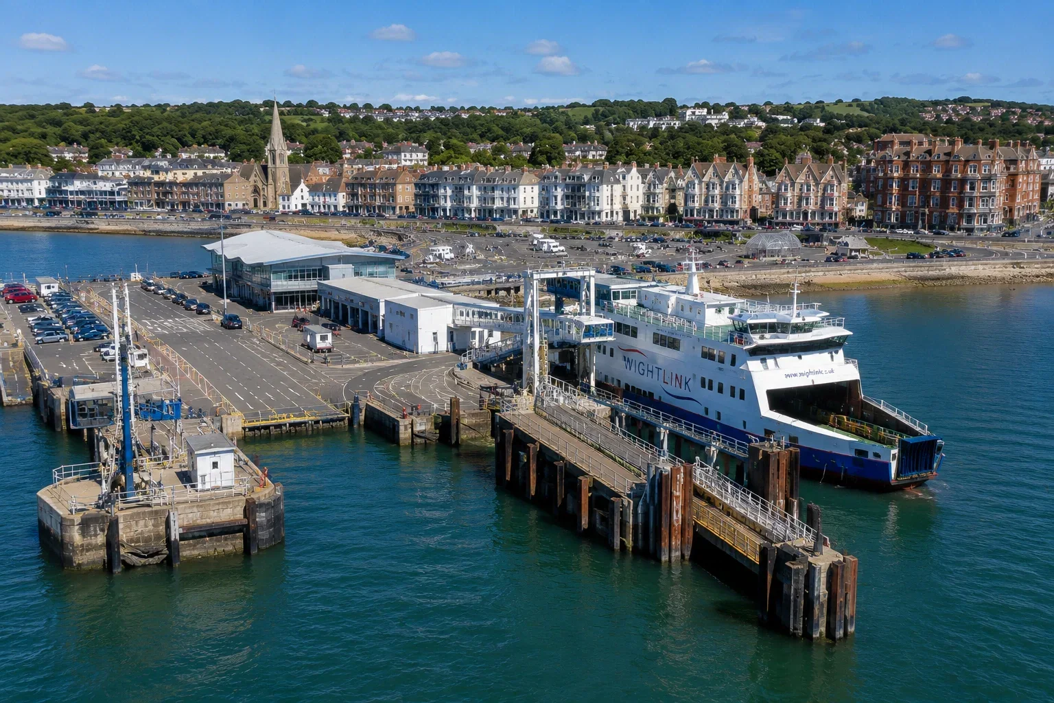 Ryde Pier Head and ferry approach on the Isle of Wight