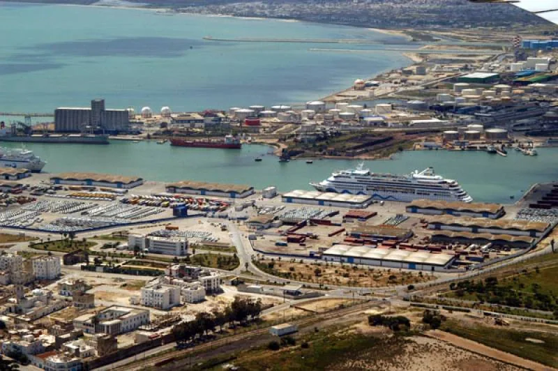 Tunis ferry port and waterfront in Tunisia