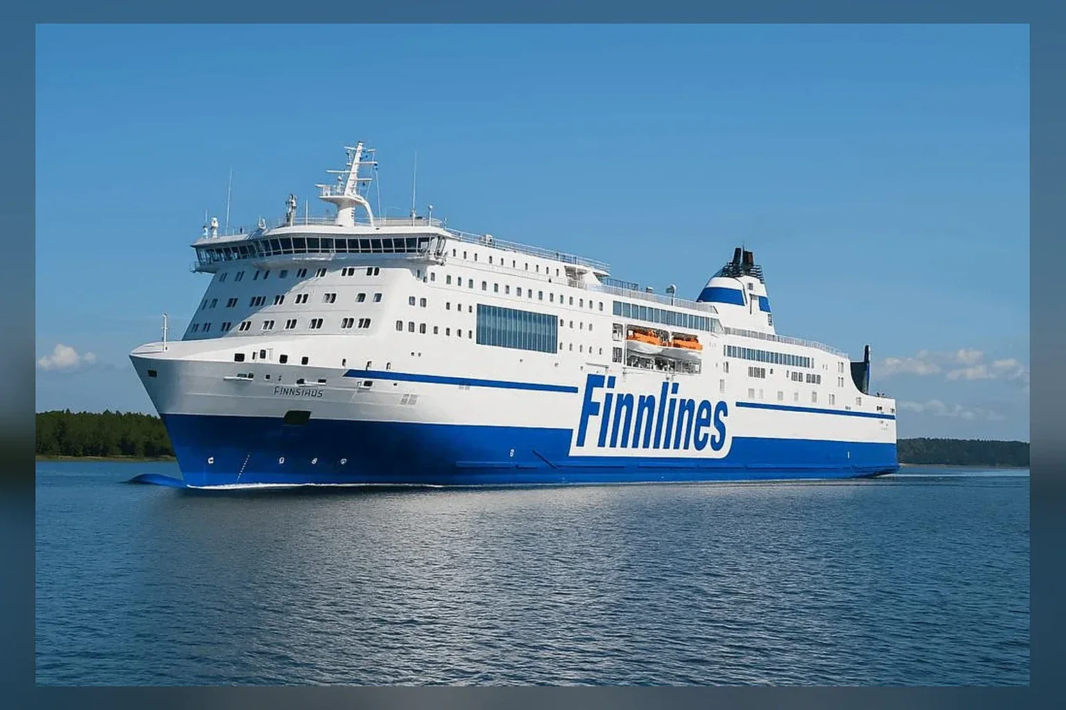 Finnlines passenger and vehicle ferry sailing across the Baltic Sea