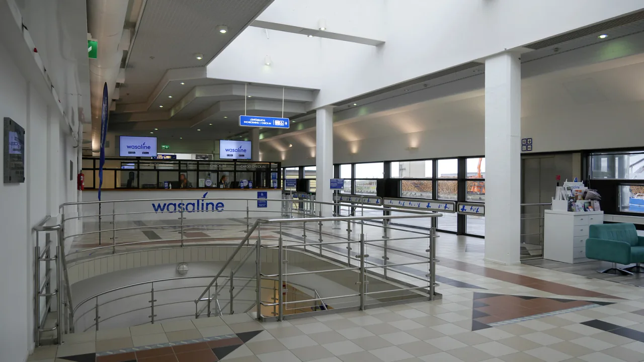 Wasaline terminal check-in area in Vaasa