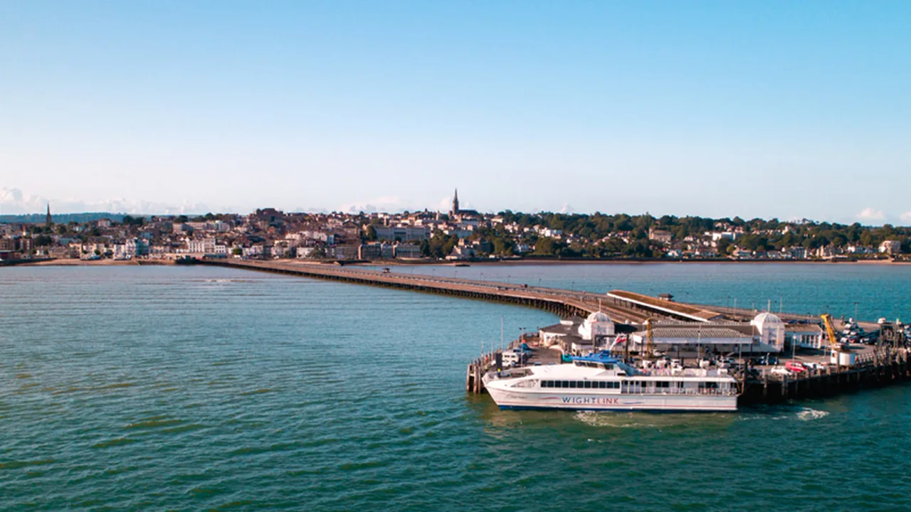 Wightlink FastCat at Ryde Pier Head on the Isle of Wight